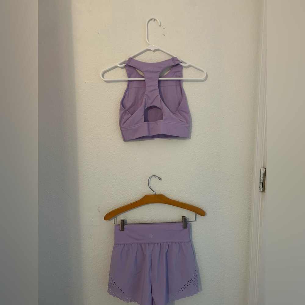 Aerie Lavender Sports Bra and Skirt Set